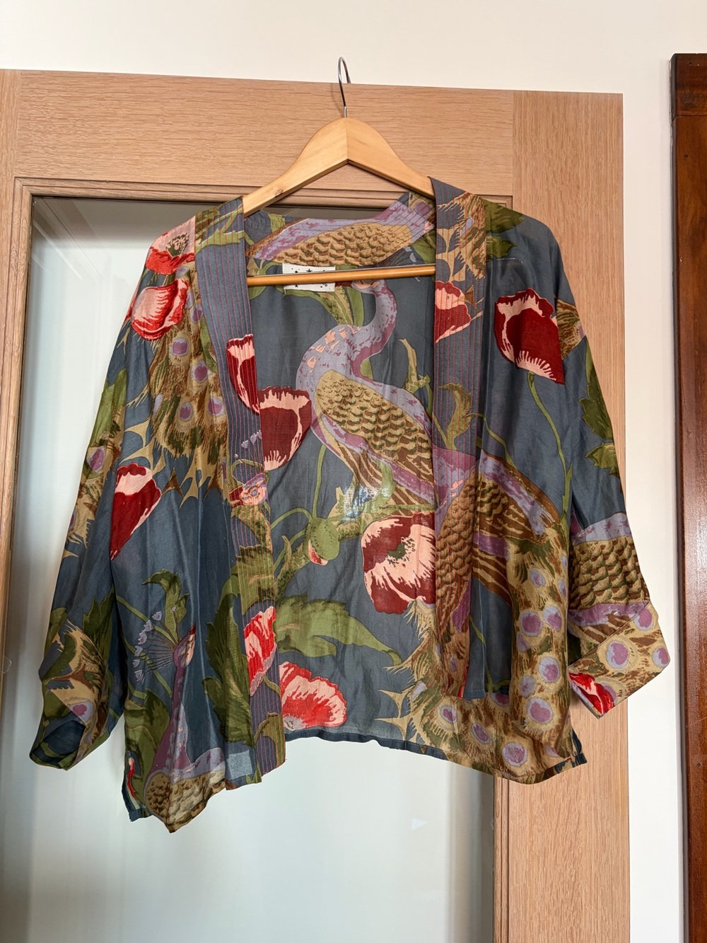 One Hundred Stars Stork Slate Kimono